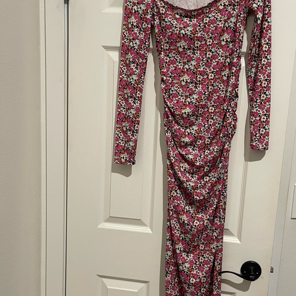 Zara Pink Floral Long Sleeve Dress